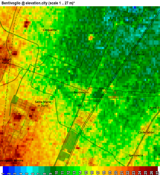 Bentivoglio elevation map