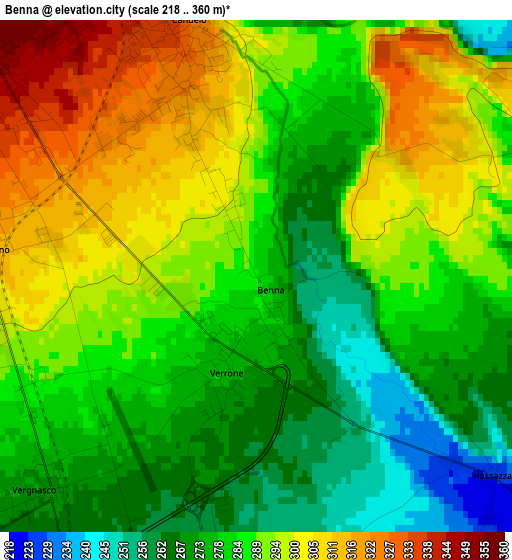 Benna elevation map