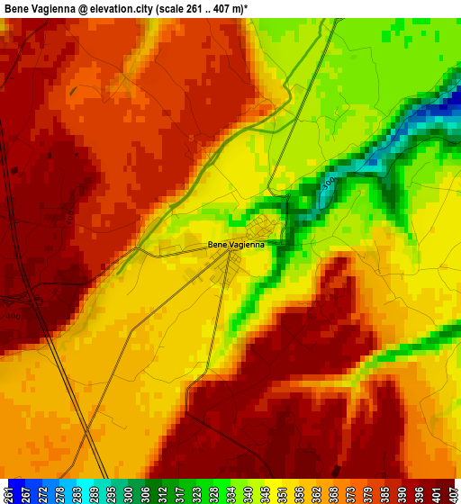 Bene Vagienna elevation map