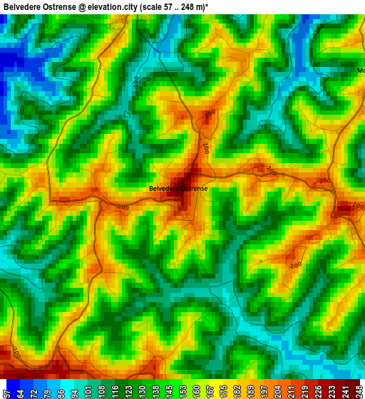 Belvedere Ostrense elevation map