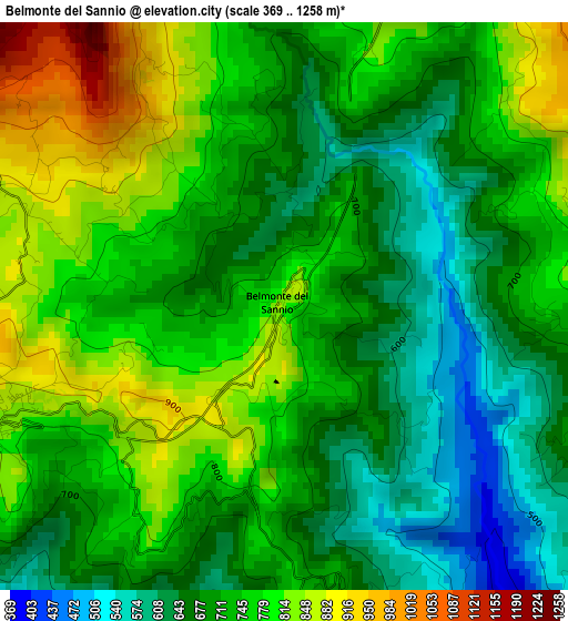 Belmonte del Sannio elevation map