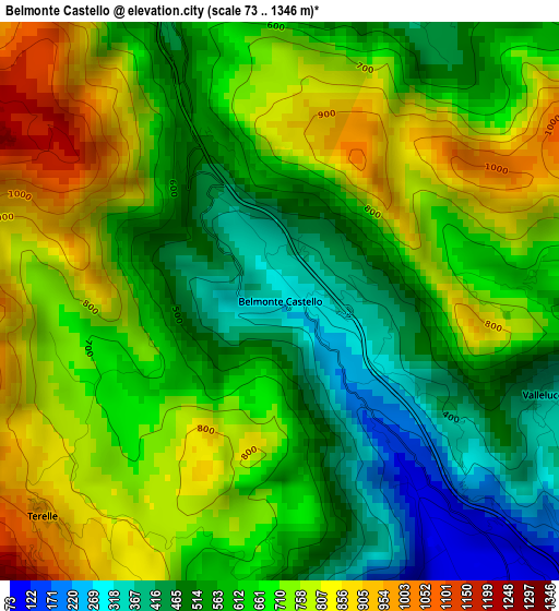 Belmonte Castello elevation map