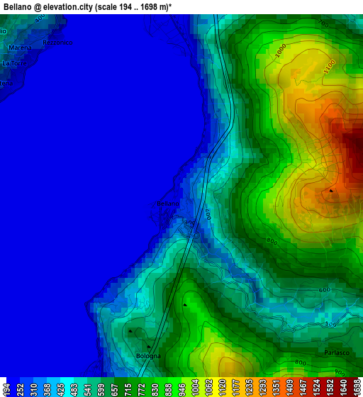 Bellano elevation map