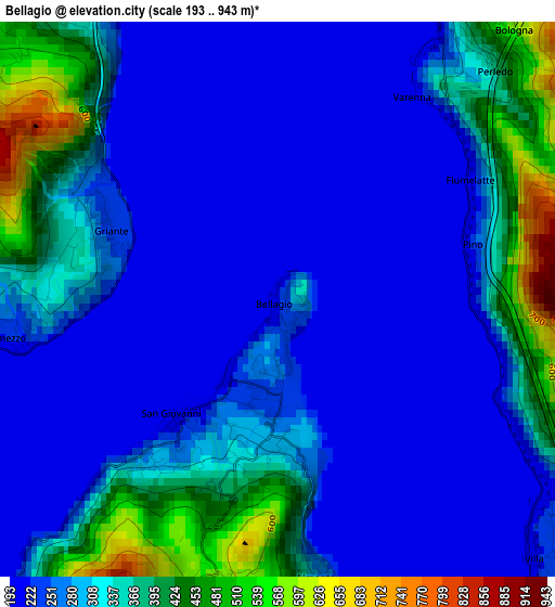 Bellagio elevation map