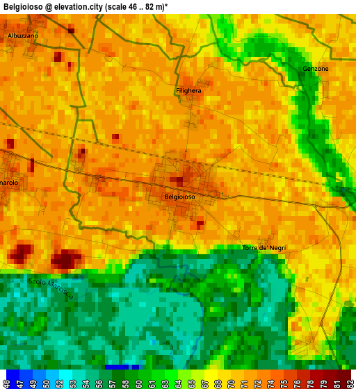 Belgioioso elevation map