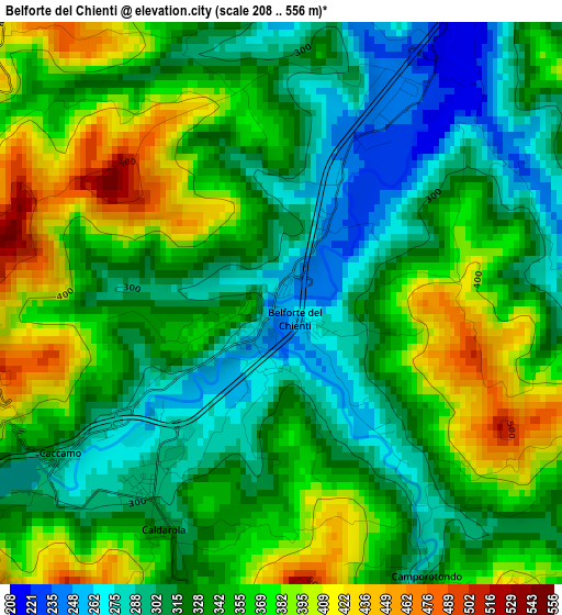 Belforte del Chienti elevation map