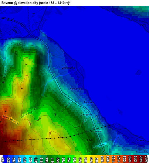 Baveno elevation map