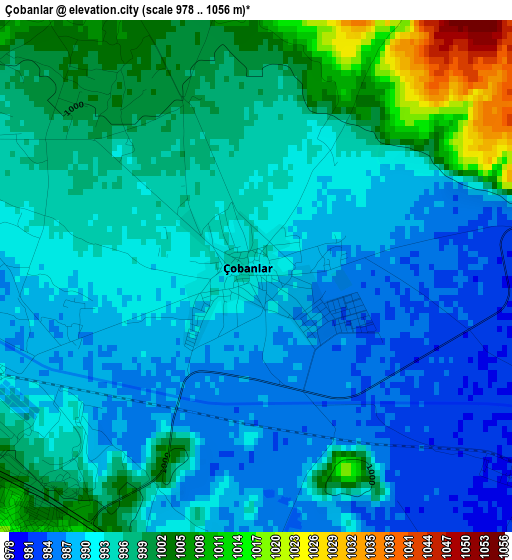 Çobanlar elevation map