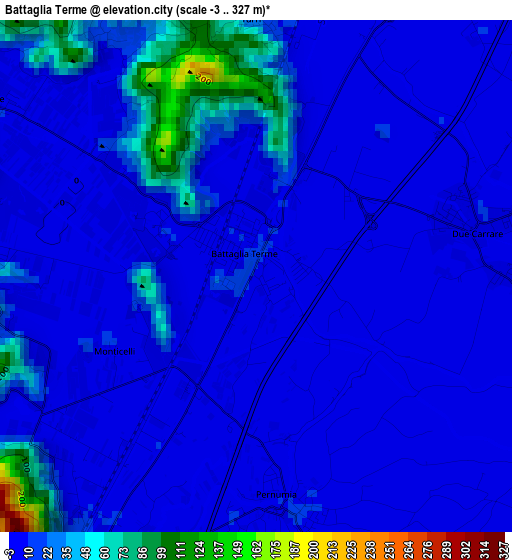 Battaglia Terme elevation map