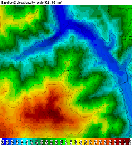 Baselice elevation map