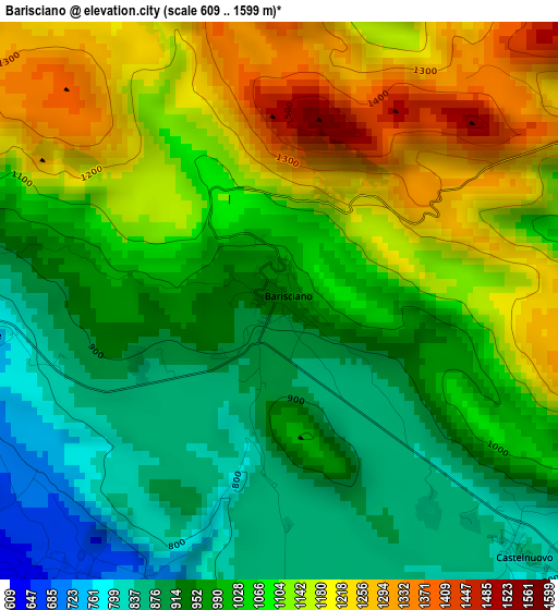 Barisciano elevation map