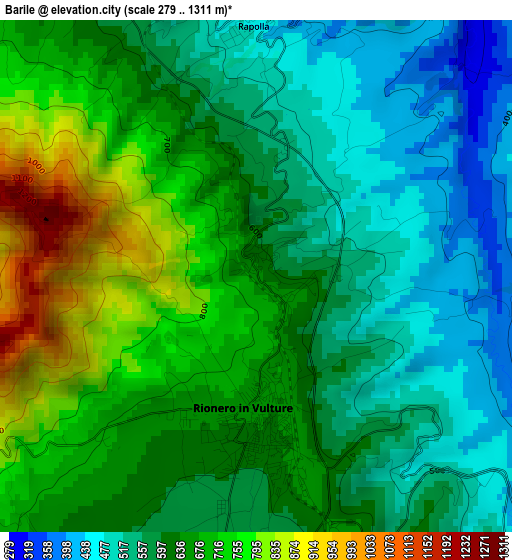 Barile elevation map