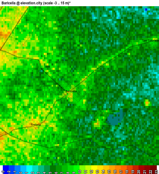 Baricella elevation map