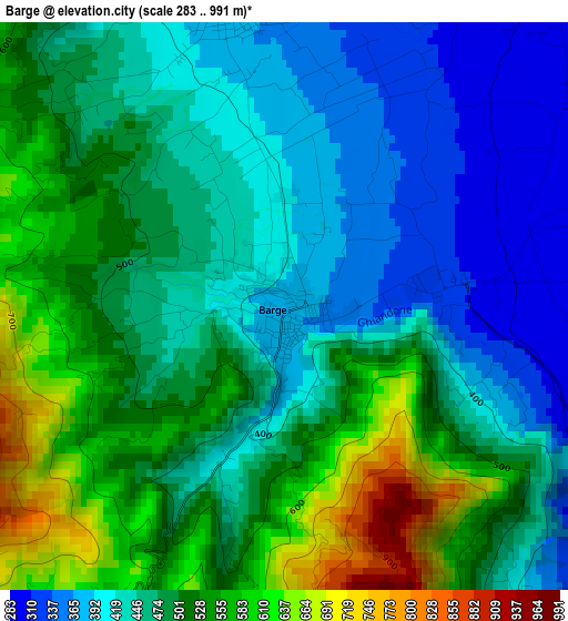 Barge elevation map