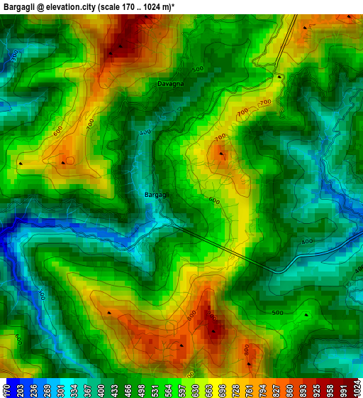 Bargagli elevation map