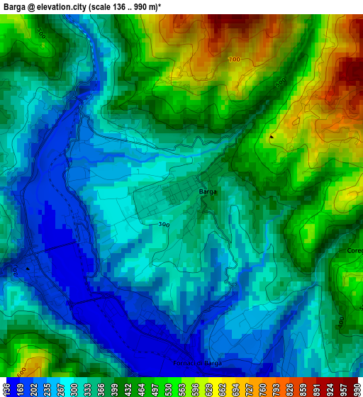 Barga elevation map