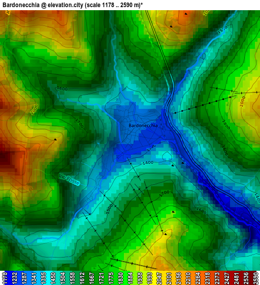 Bardonecchia elevation map