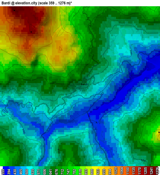 Bardi elevation map