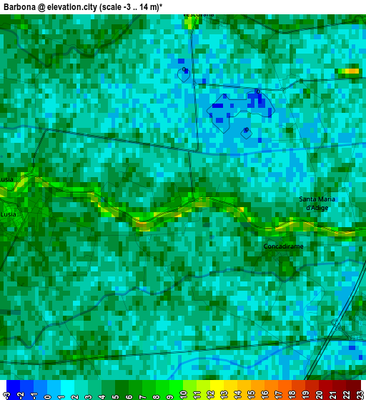 Barbona elevation map