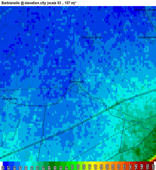 Barbianello elevation map