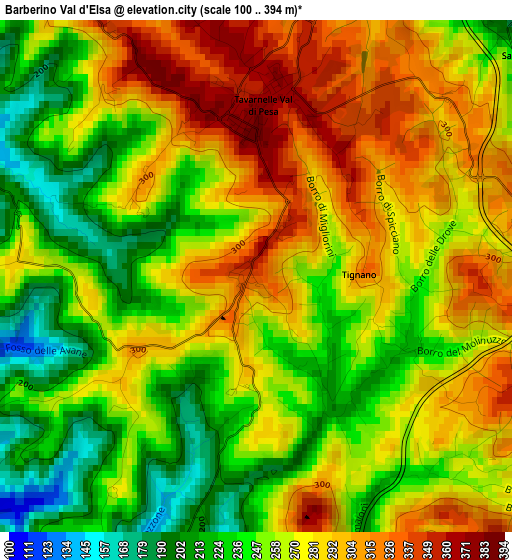 Barberino Val d'Elsa elevation map