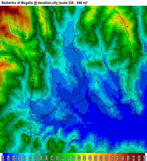 Barberino di Mugello elevation map