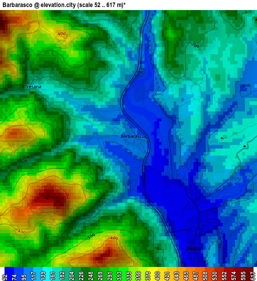 Barbarasco elevation map