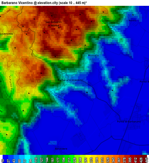 Barbarano Vicentino elevation map