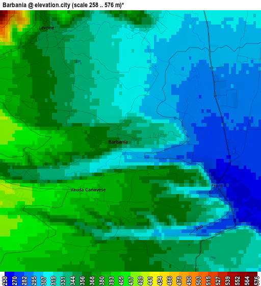 Barbania elevation map