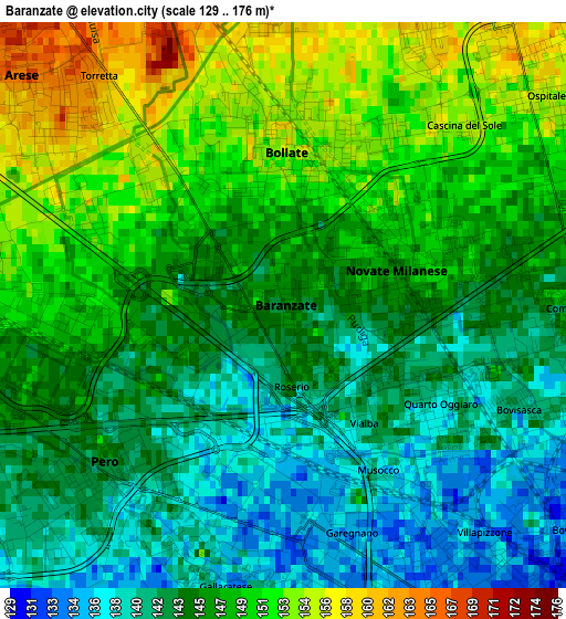 Baranzate elevation map