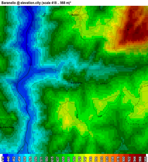 Baranello elevation map