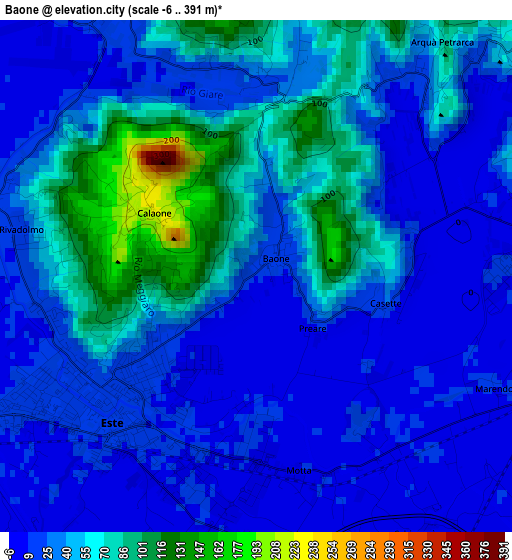 Baone elevation map