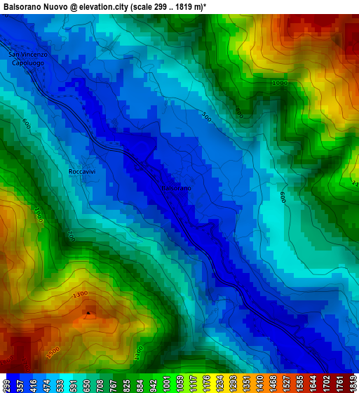 Balsorano Nuovo elevation map