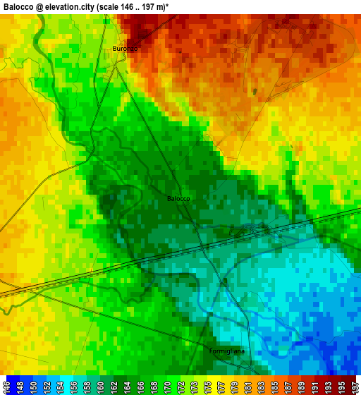 Balocco elevation map