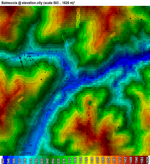 Balmuccia elevation map