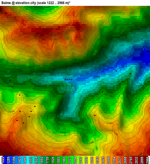 Balme elevation map