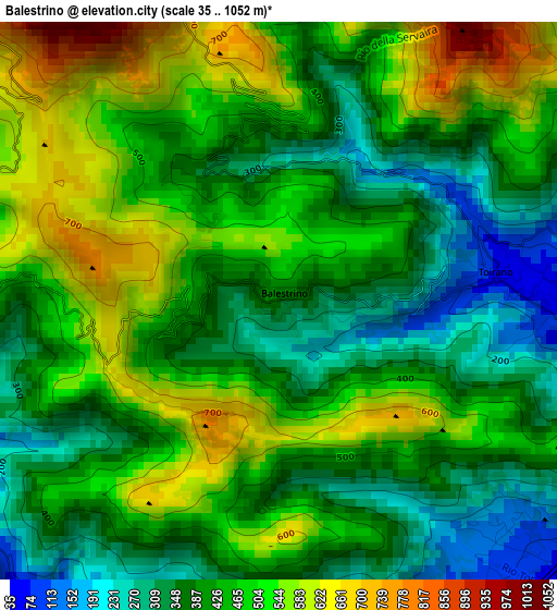 Balestrino elevation map