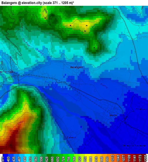 Balangero elevation map