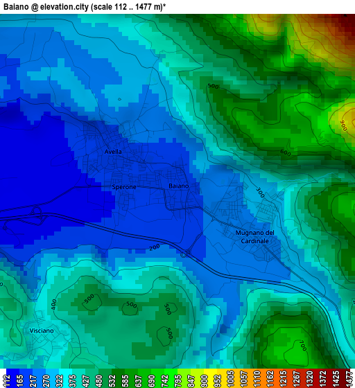 Baiano elevation map