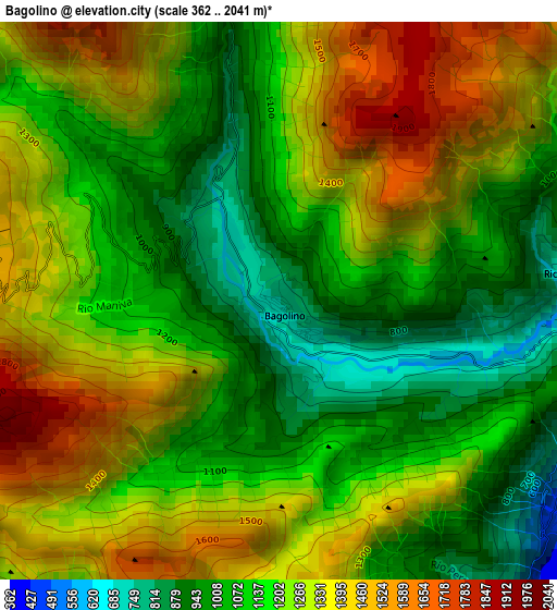 Bagolino elevation map