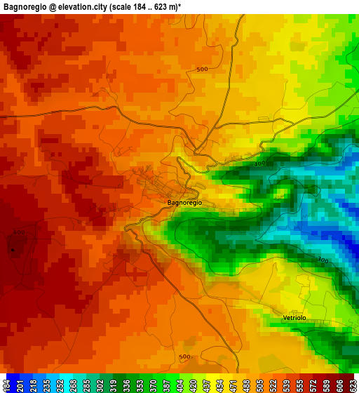 Bagnoregio elevation map