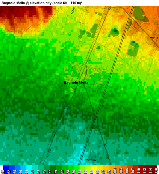 Bagnolo Mella elevation map