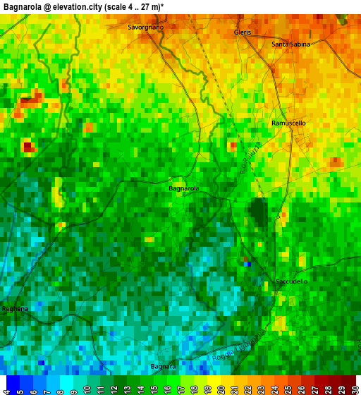 Bagnarola elevation map