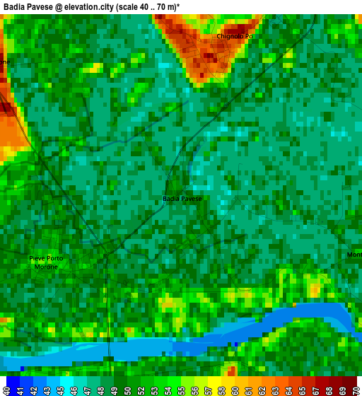 Badia Pavese elevation map