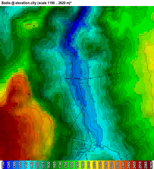 Badia elevation map