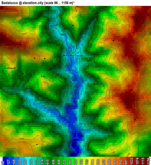 Badalucco elevation map