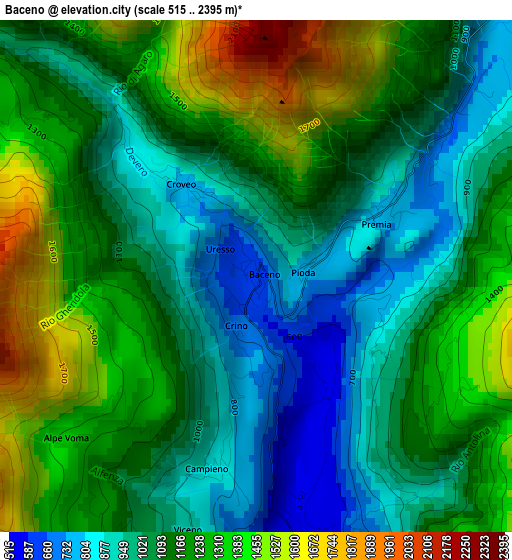 Baceno elevation map