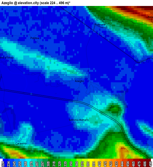 Azeglio elevation map