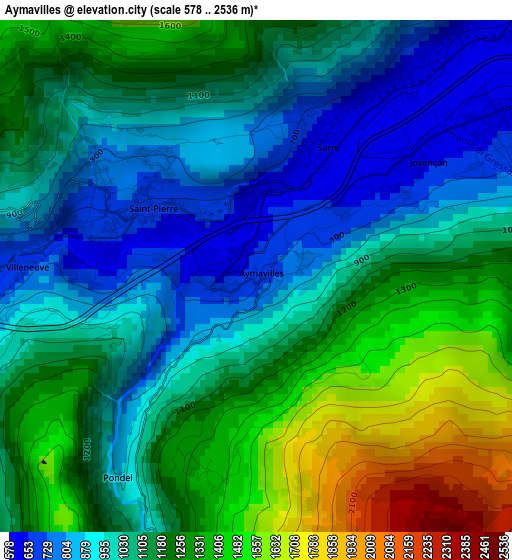 Aymavilles elevation map