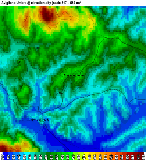 Avigliano Umbro elevation map